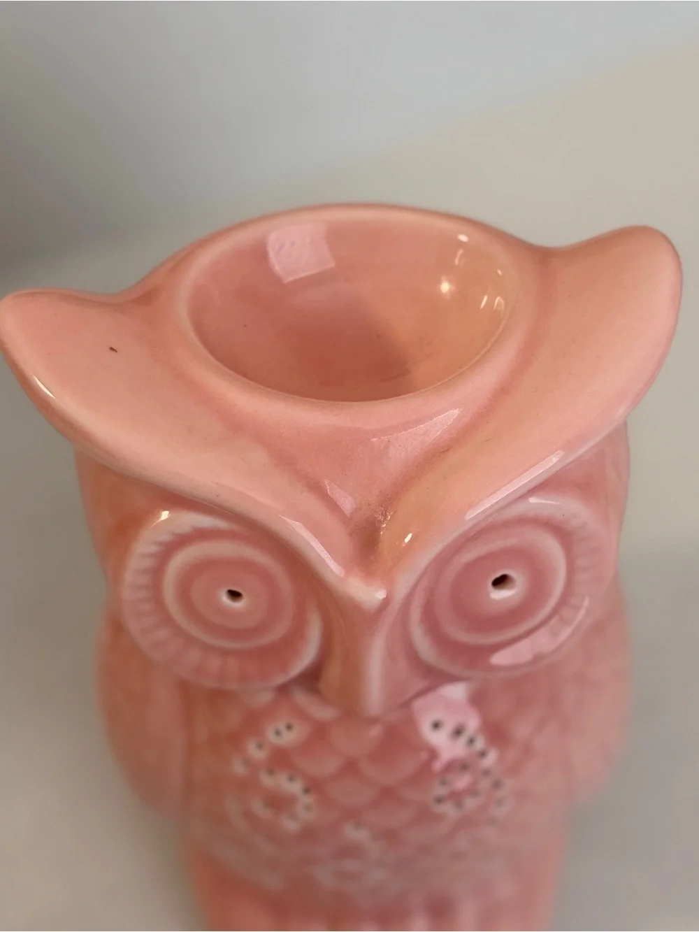 Pink Ceramic Owl Tea light Diffuser
